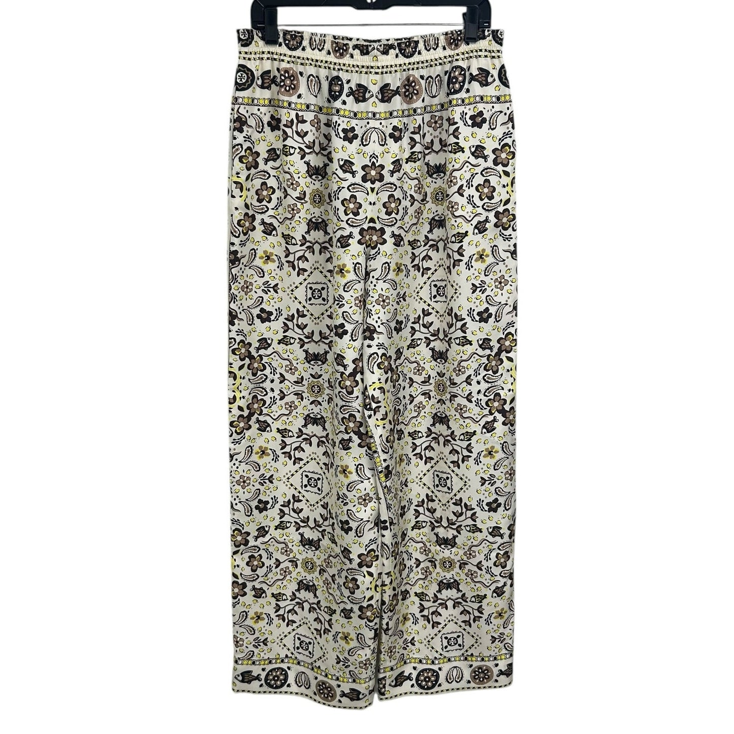 NWT Tory Burch Ivory Pisces Dream Printed Silk Pull On Pants Womens 12