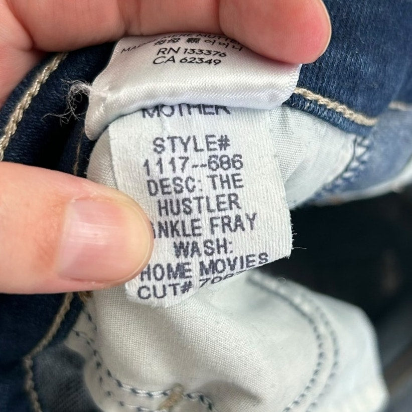Mother Home Movies The Hustler Ankle Fray Denim Jeans Womens Size 24 / 2