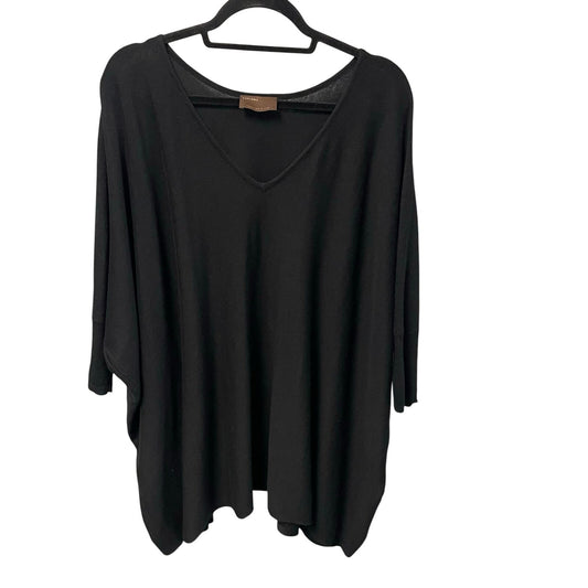 Kerisma Black Knit Pullover Poncho Roslyn Top Womens One Size