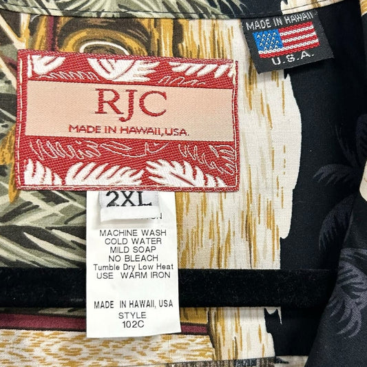 RJC Mens Vintage Longboard Woody Beach Shack Short Sleeve Shirt 2XL