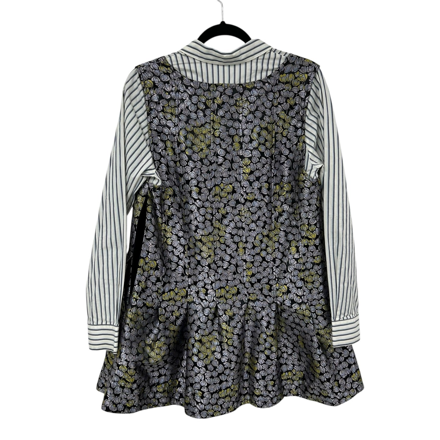 by Anthropologie Long-Sleeve Collared Twofer Flounce Mini Dress Womens Medium