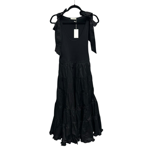 NWT Ulla Johnson Noir Black Hope Sleeveless Tiered Midi Dress Womens Small