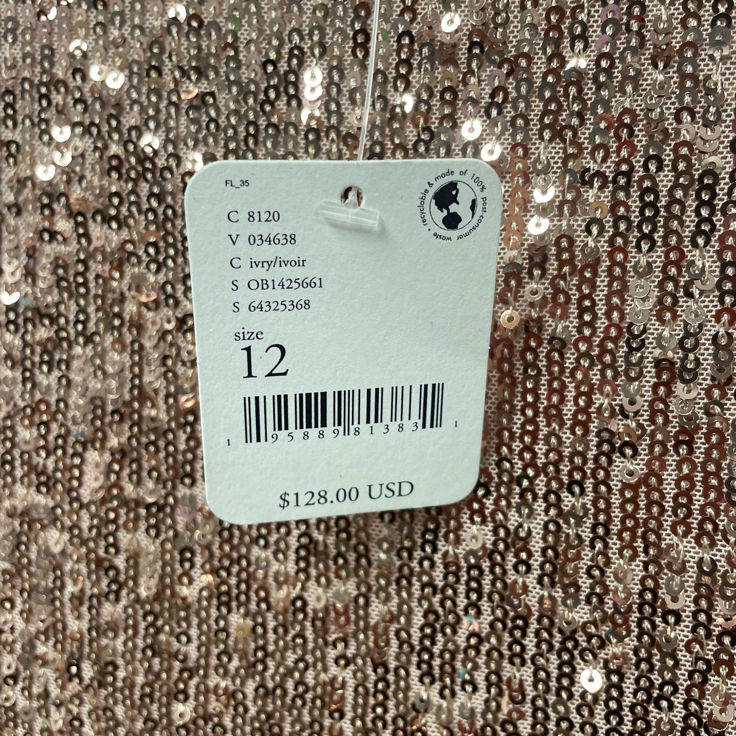 NWT Free People Ariana Sequin Maxi Skirt Pink Champagne Womens Size 12