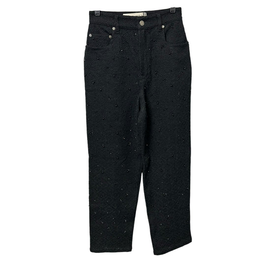 NWT Golden Goose Black Journey Kim Embellished Straight-Leg Jeans Womens 25