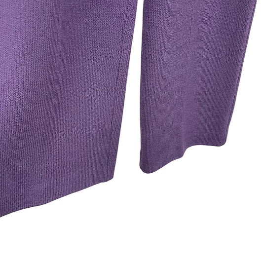 St. John Collection Santana Knit Purple Wide Leg Pull On Pant Womens Size 2
