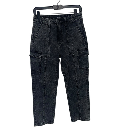 Driftwood Royce Cargo Straight Leg Jean Acid Black Denim Womens Size 4