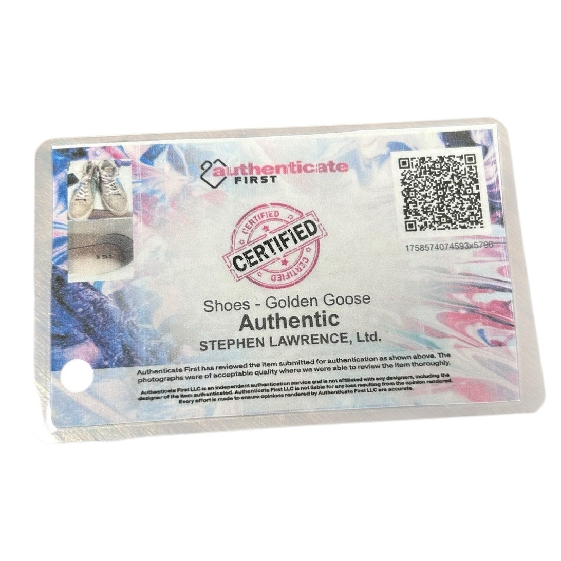 Golden Goose Mid Star Green Tan Suede Blue Star Lace Up Sneakers Womens 39 / 9