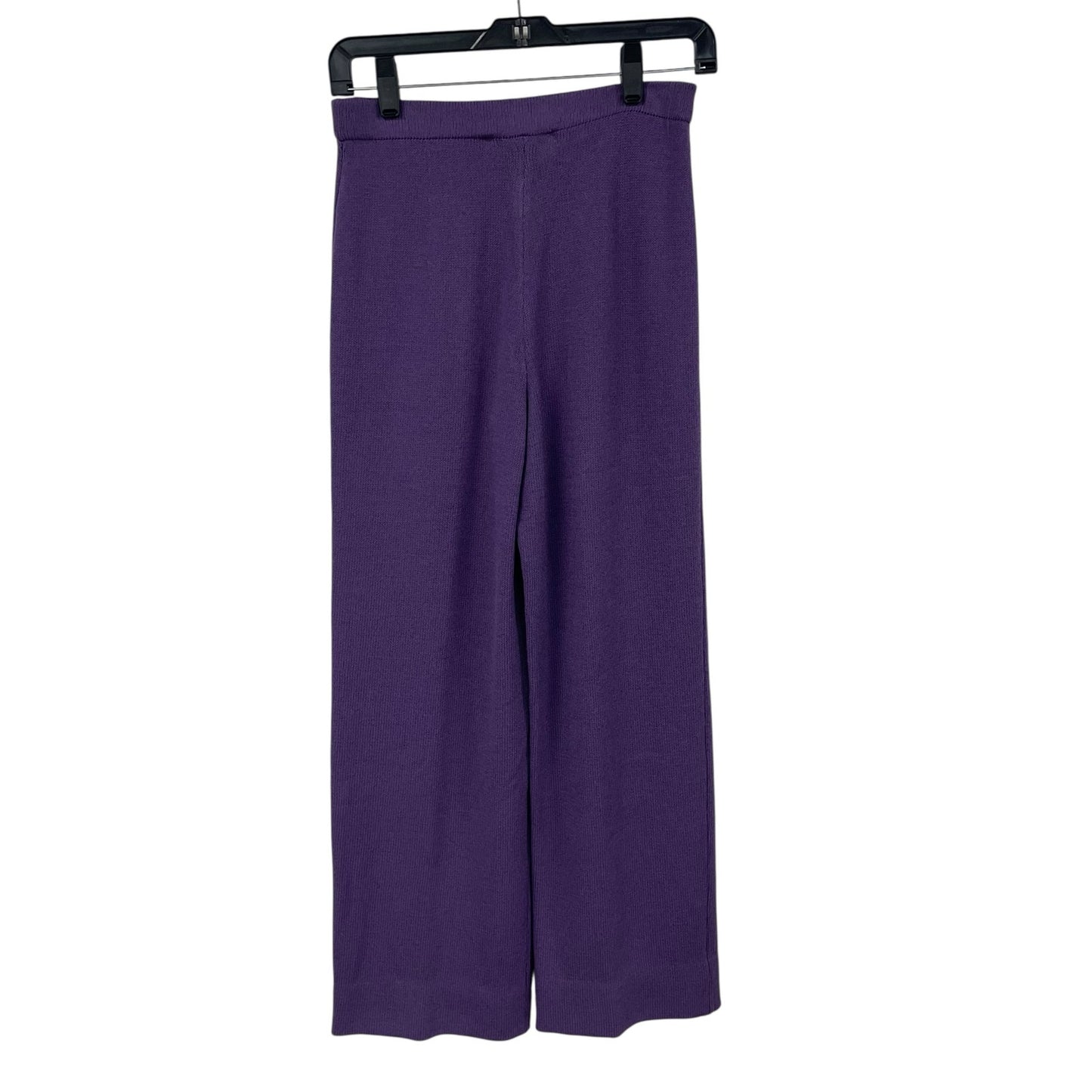 St. John Collection Santana Knit Purple Wide Leg Pull On Pant Womens Size 0