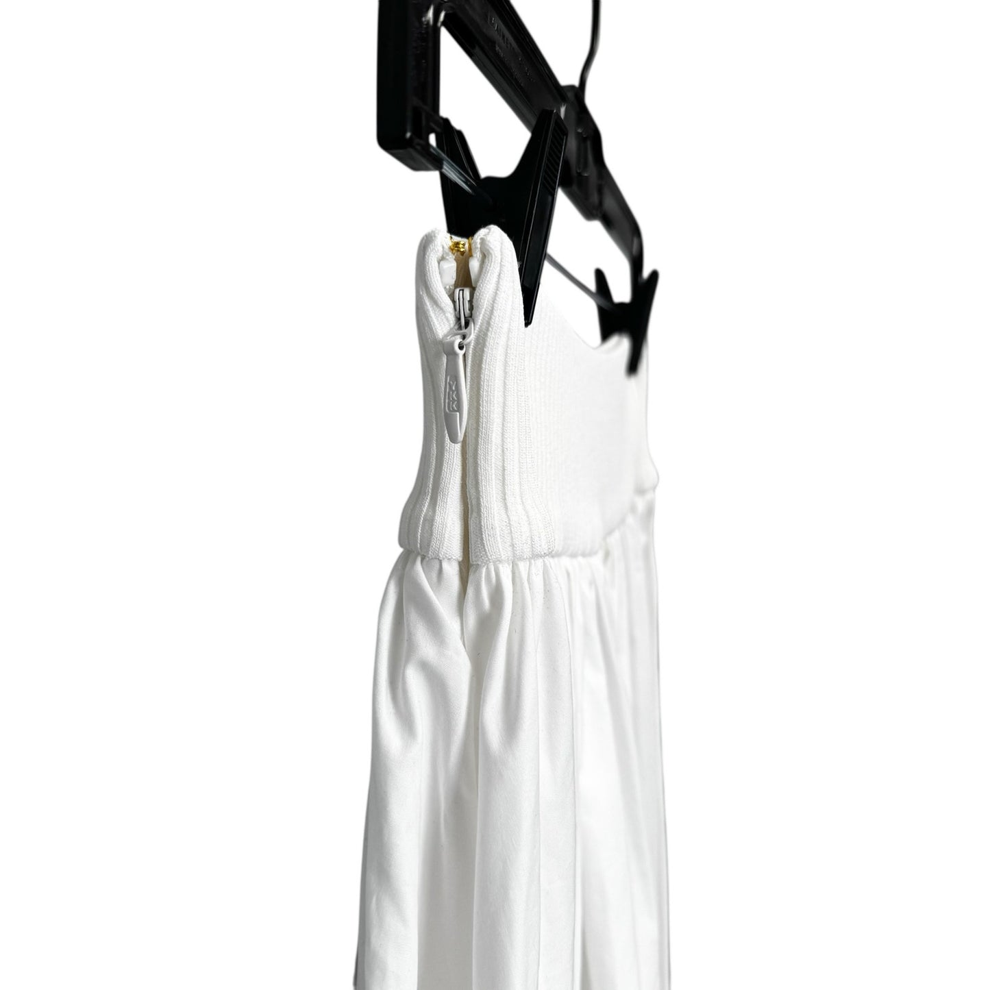 NWT Zimmermann Ivory Ribbed Mid Rise Cotton Gathered Poplin Midi Skirt Womens 4