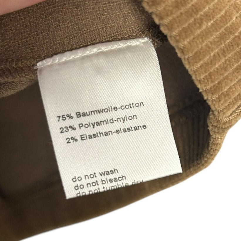 NWT AKRIS Punto Brown Corduroy Long Sleeve Cotton Blend Mock Neck Top Womens 2