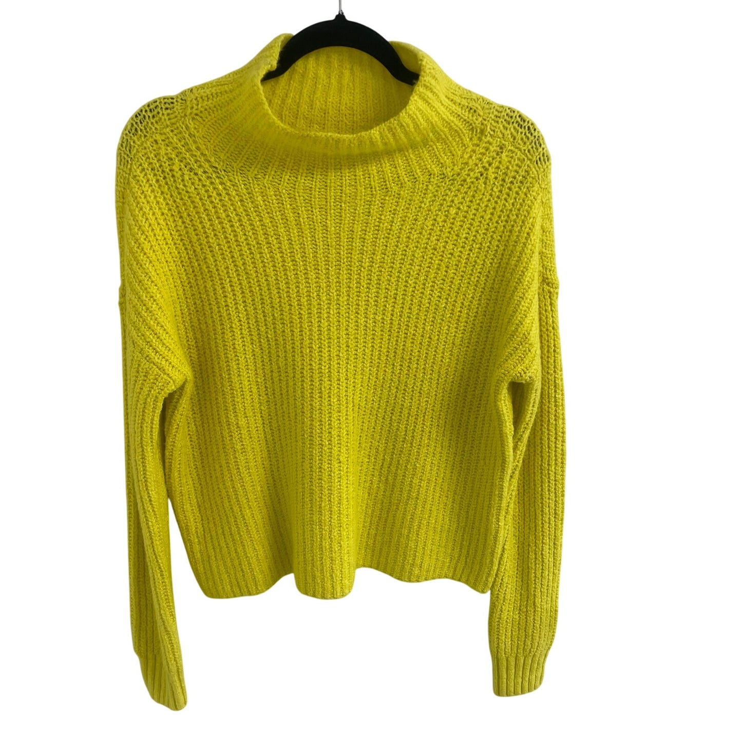 By Anthropologie Ribbed Mock Neck Bright Yellow Pullover Sweater Womens XS