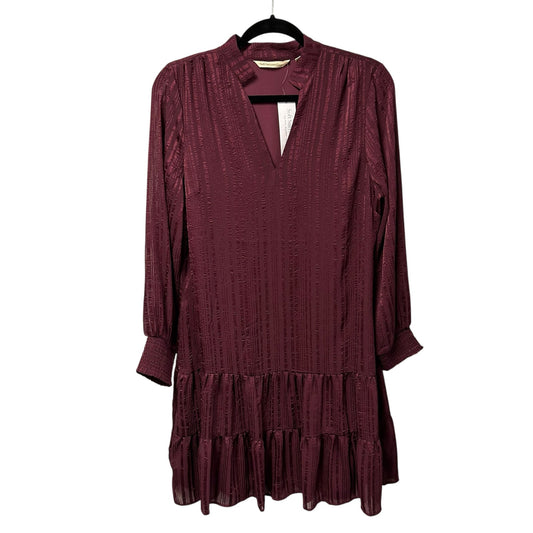 NWT Soft Surroundings Grape Wine Jocelyn Stand Collar V Neck Dress Womens Small
