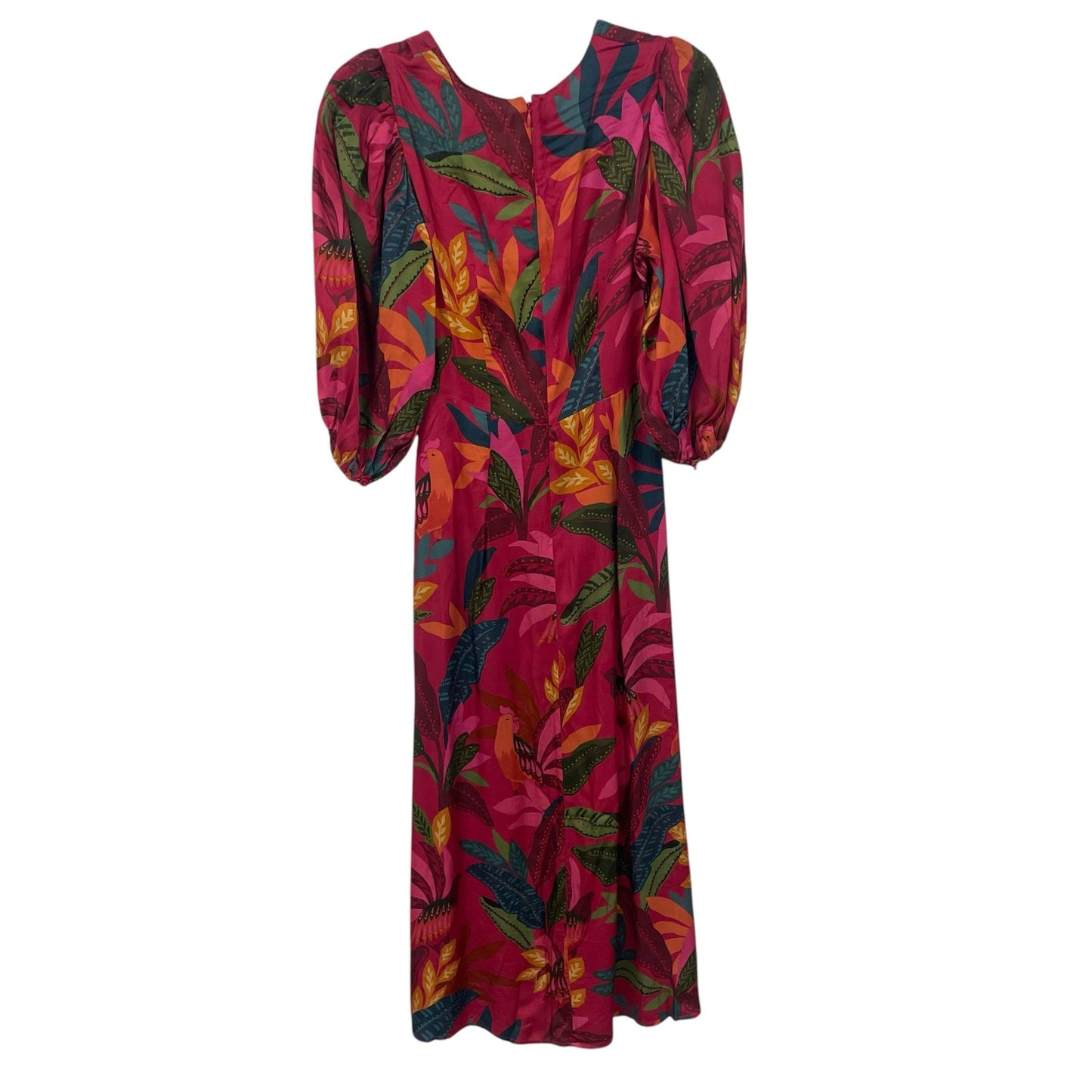 NWT Farm Rio Rooster Leaves Red Short Sleeve Maxi Dress XS