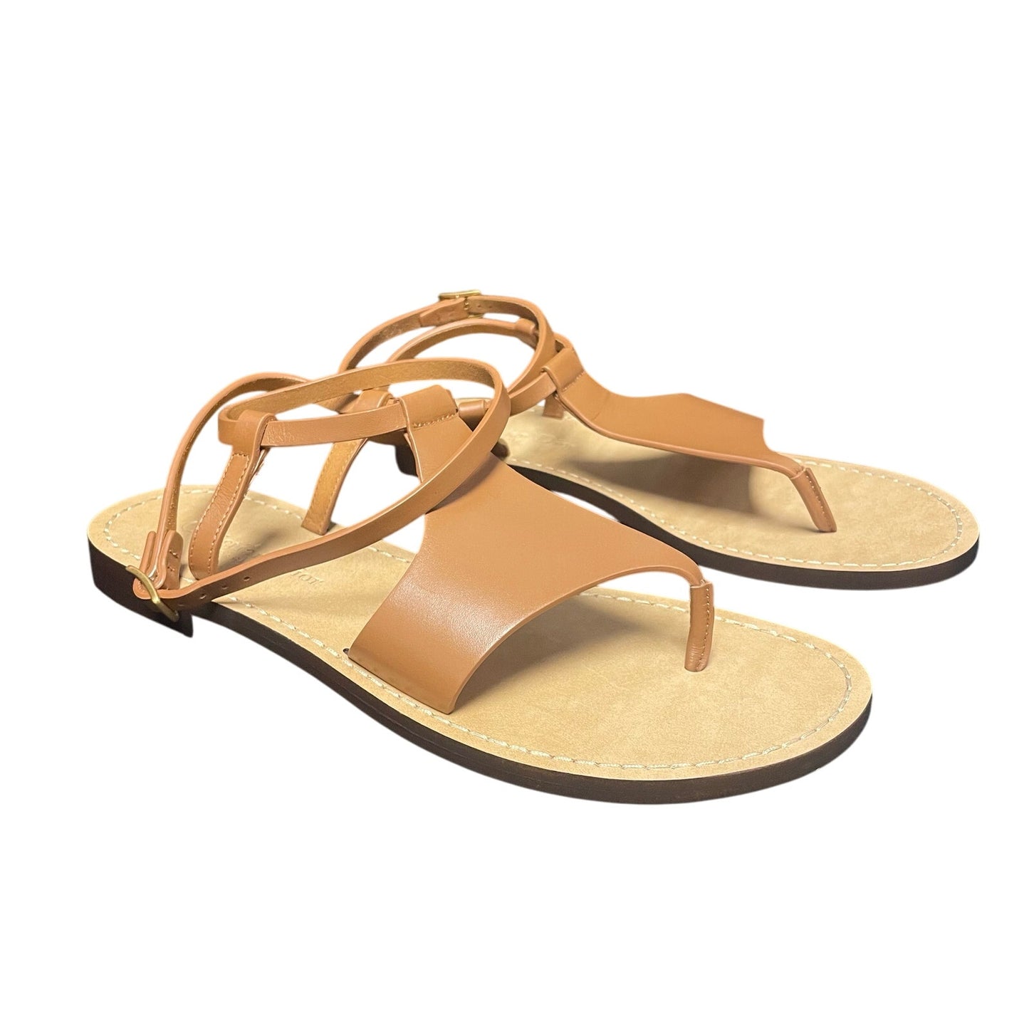 Christian Dior Dior Sun Thong Sandal Tan Leather Strappy Upper Size 39 / US 9