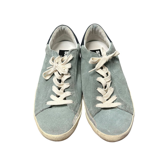 Golden Goose Green Blue Super Star Low Top Lace Up Sneakers Womens 39 / US 9