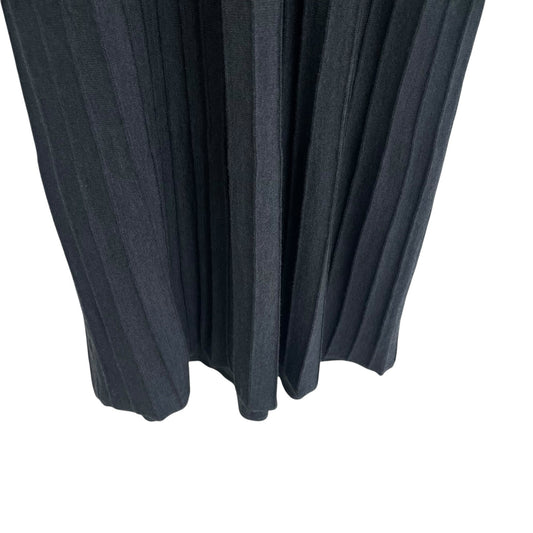 Eileen Fisher Pure Wool Knit Scoop Neck Pleated Sweater Dress Gray Womens XL