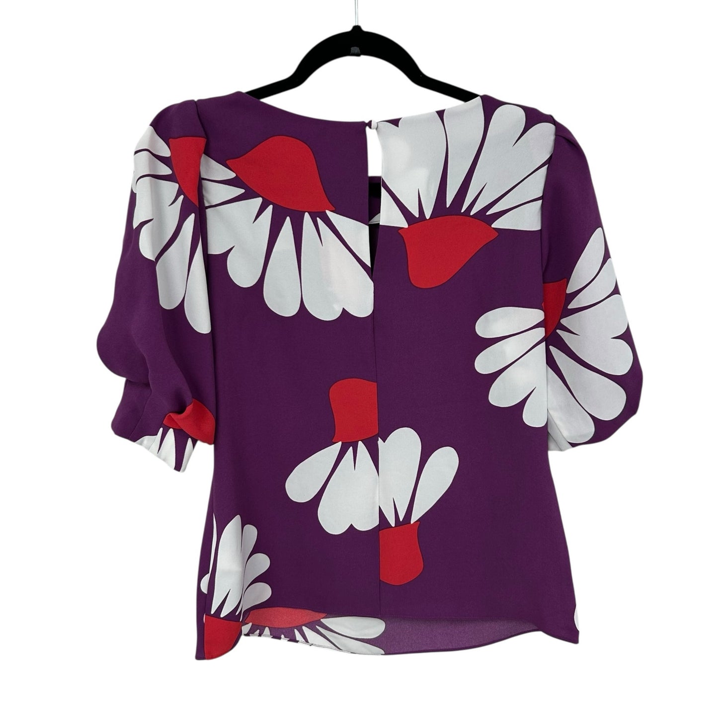 NWT Boden Jewel Purple Daisy Petals Print Olwen Short Sleeve Top Womens US 2