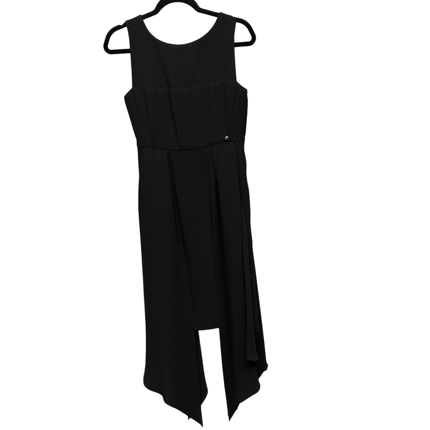 NWT Authentic Chanel Black Double Crepe Sleeveless Midi Dress FR 36 / US 4