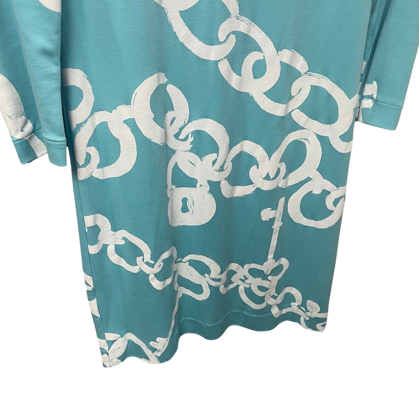 Lilly Pulitzer Jonah Shorely Blue Ball And Chain Posh Ponte Dress XS *NO BELT*