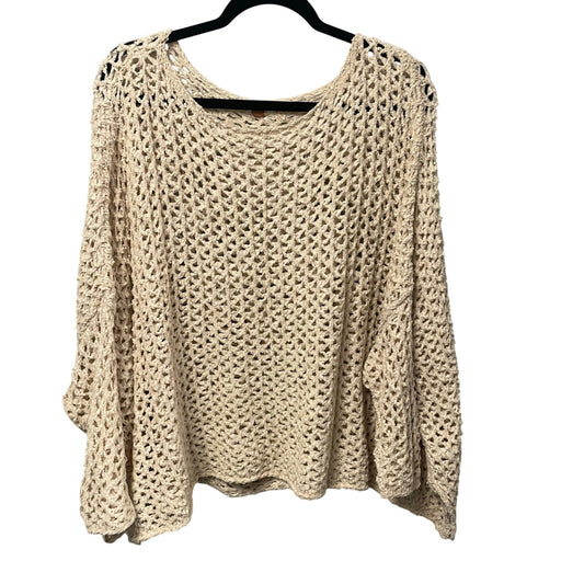 Free People One Tape Yarn Crochet Knit Sweater Cream Womens XS / Small