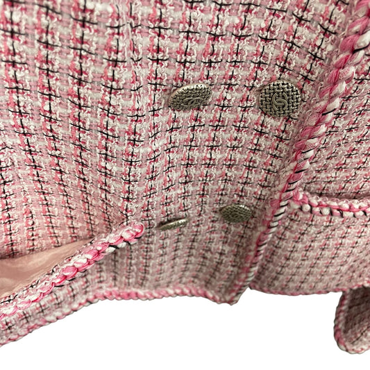 NWT Chanel 2014 Fantasy Tweed Jacket Pink White Black Womens Size 38 / US 6
