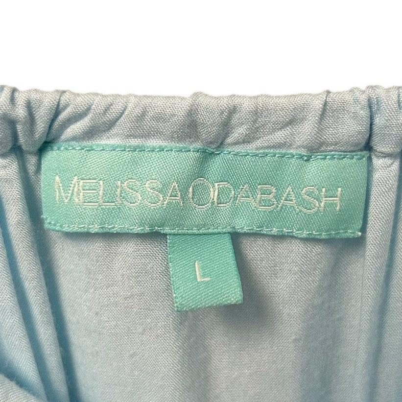 Melissa Odabash Blue Clara Celeste Strapless Tiered Midi Dress Womens Large