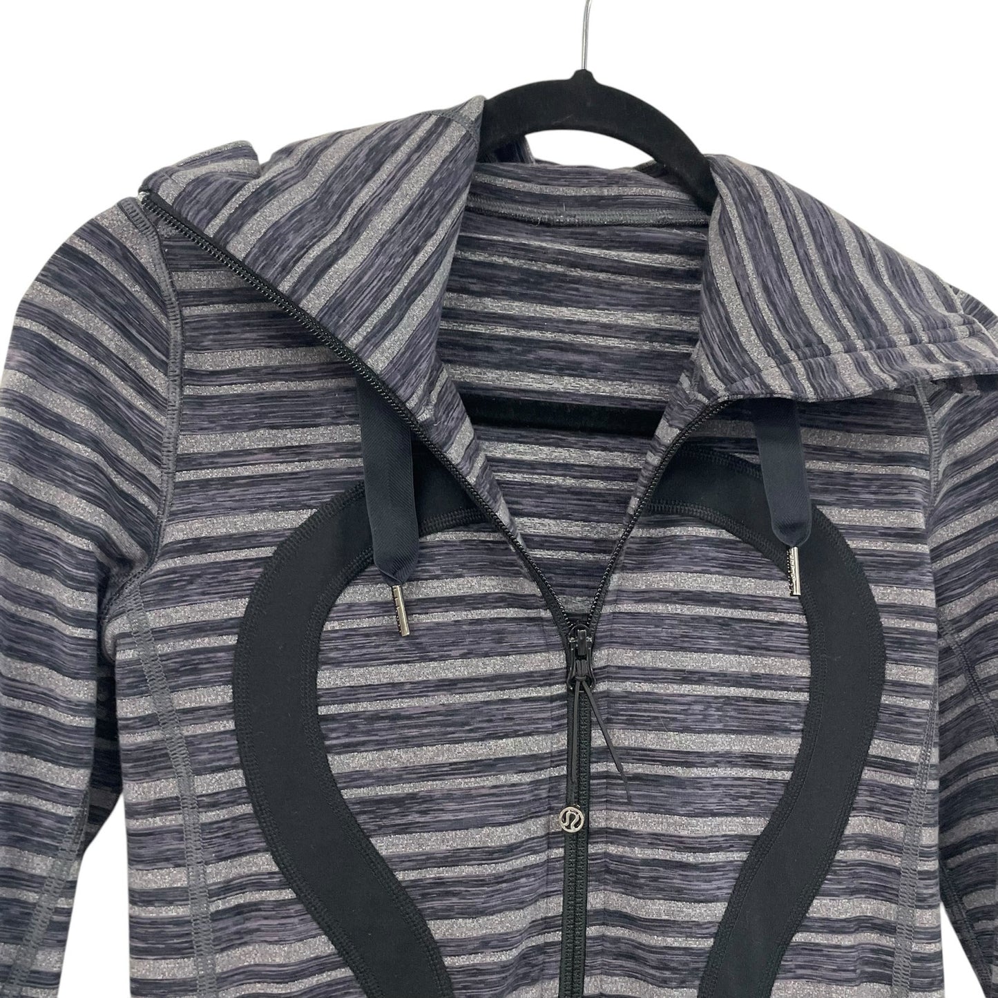 Lululemon Athletica Stride Jacket Black Stripes Galore / Black Womens 4