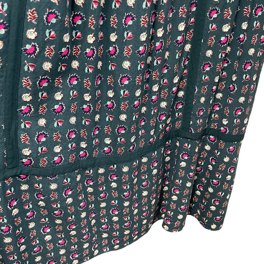 Boden Luna Heritage Prairie Dress in Sea Flower Blue Green Pink Womens 18 Long