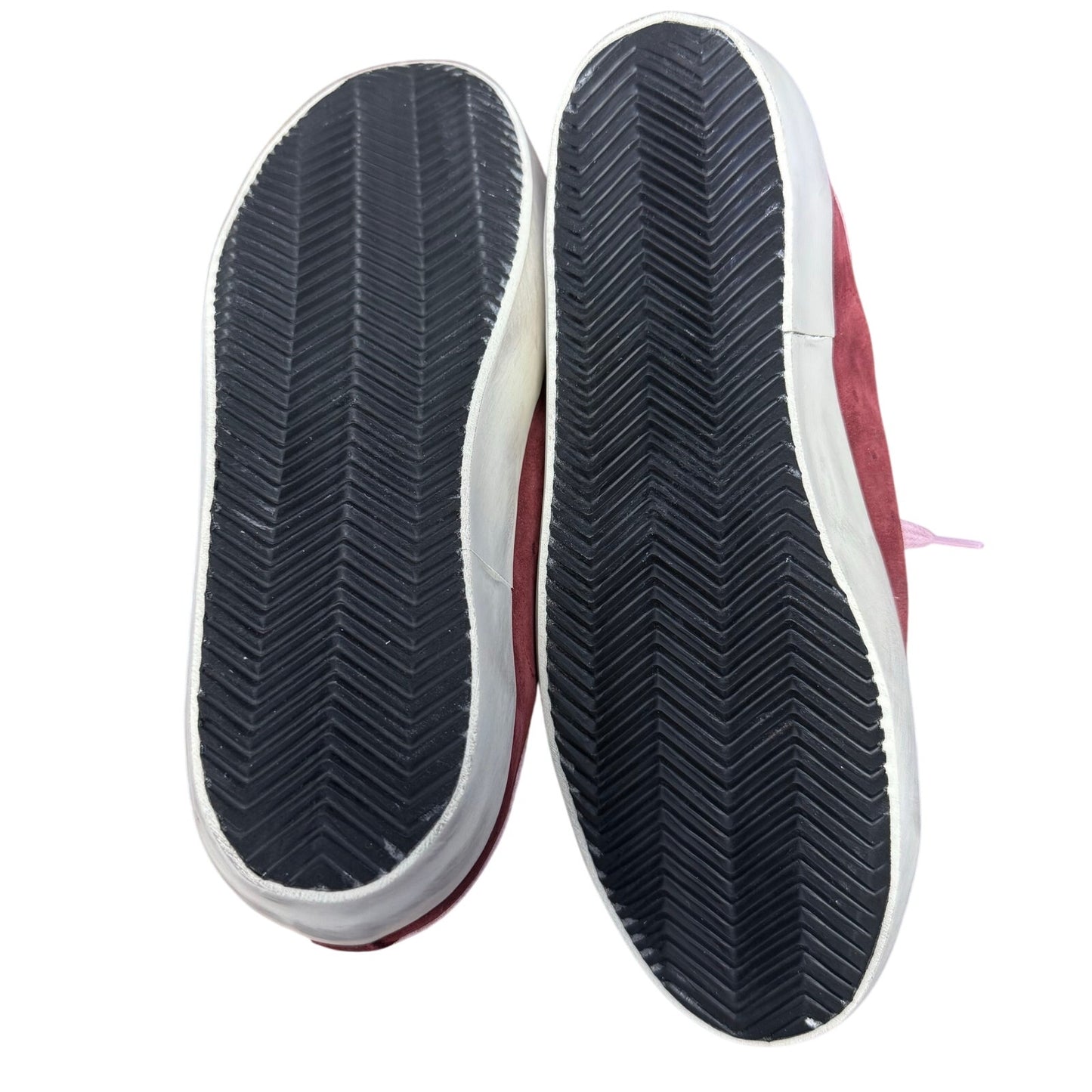 Golden Goose Red Pink Superstar Bicolor Suede Low-Top Sneakers 9