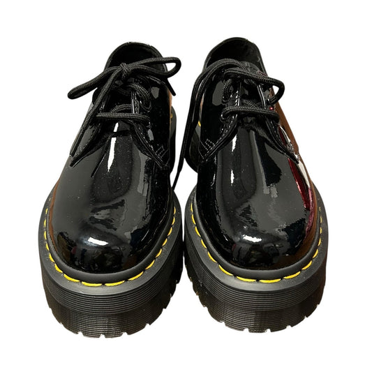 Dr. Martens Black Patent Leather Quad Platform Lace Up Shoes Womens US 5