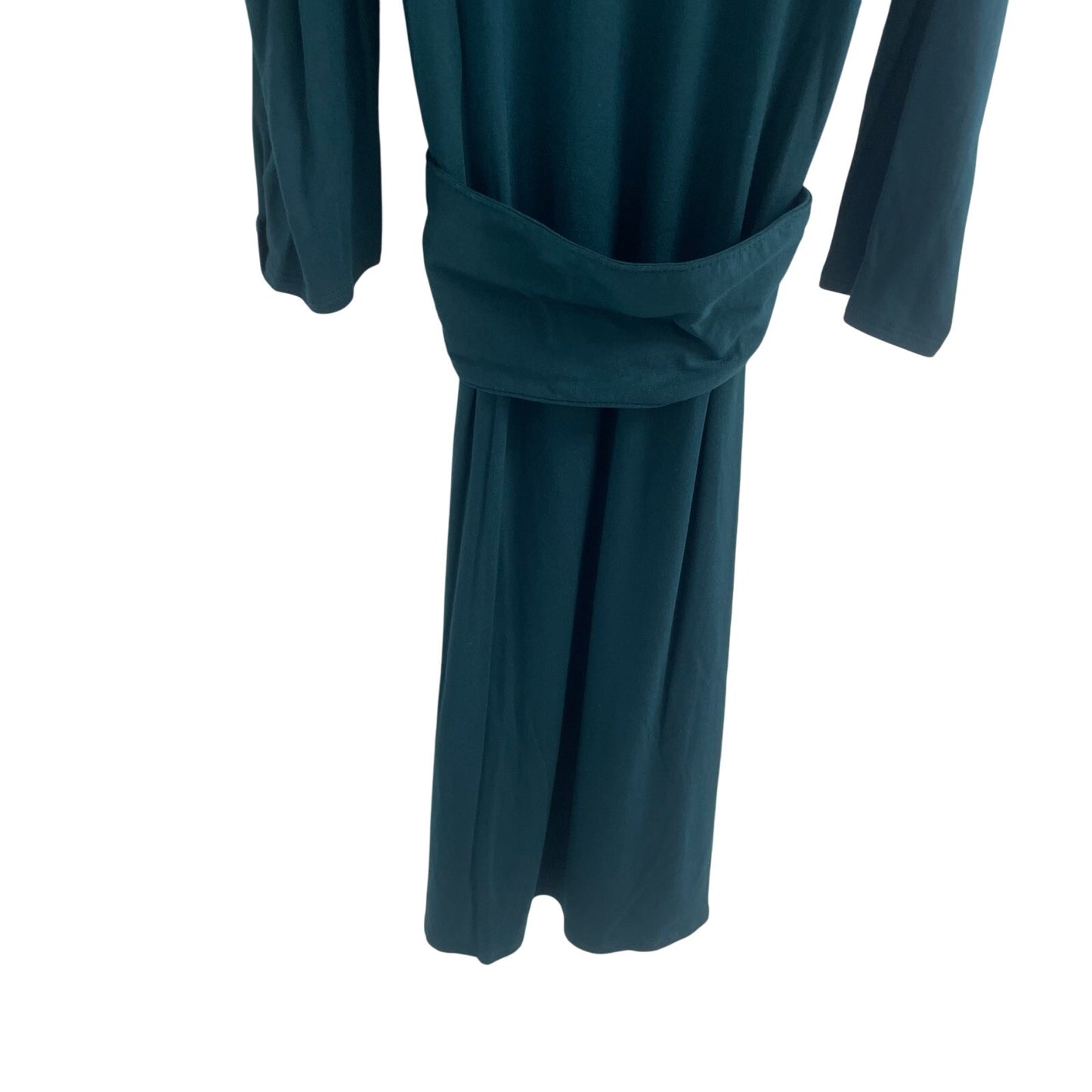 NWT Anthropologie Maeve Ceres Ruched Tie Waist Dress Dark Holly Green Size XS