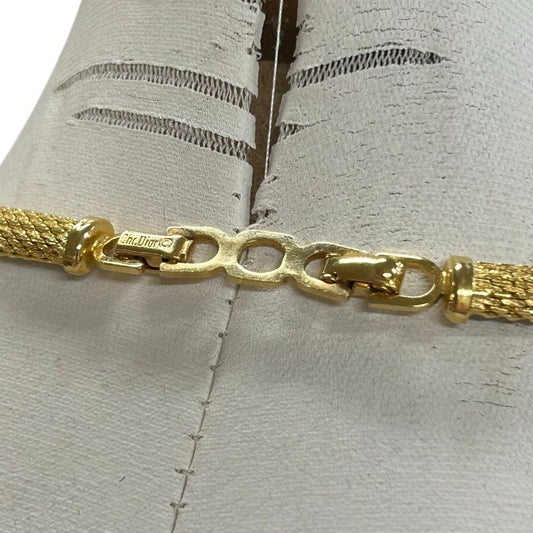 Vintage 90's Christian Dior Rhinestone Embellished Bow Knot Choker Necklace