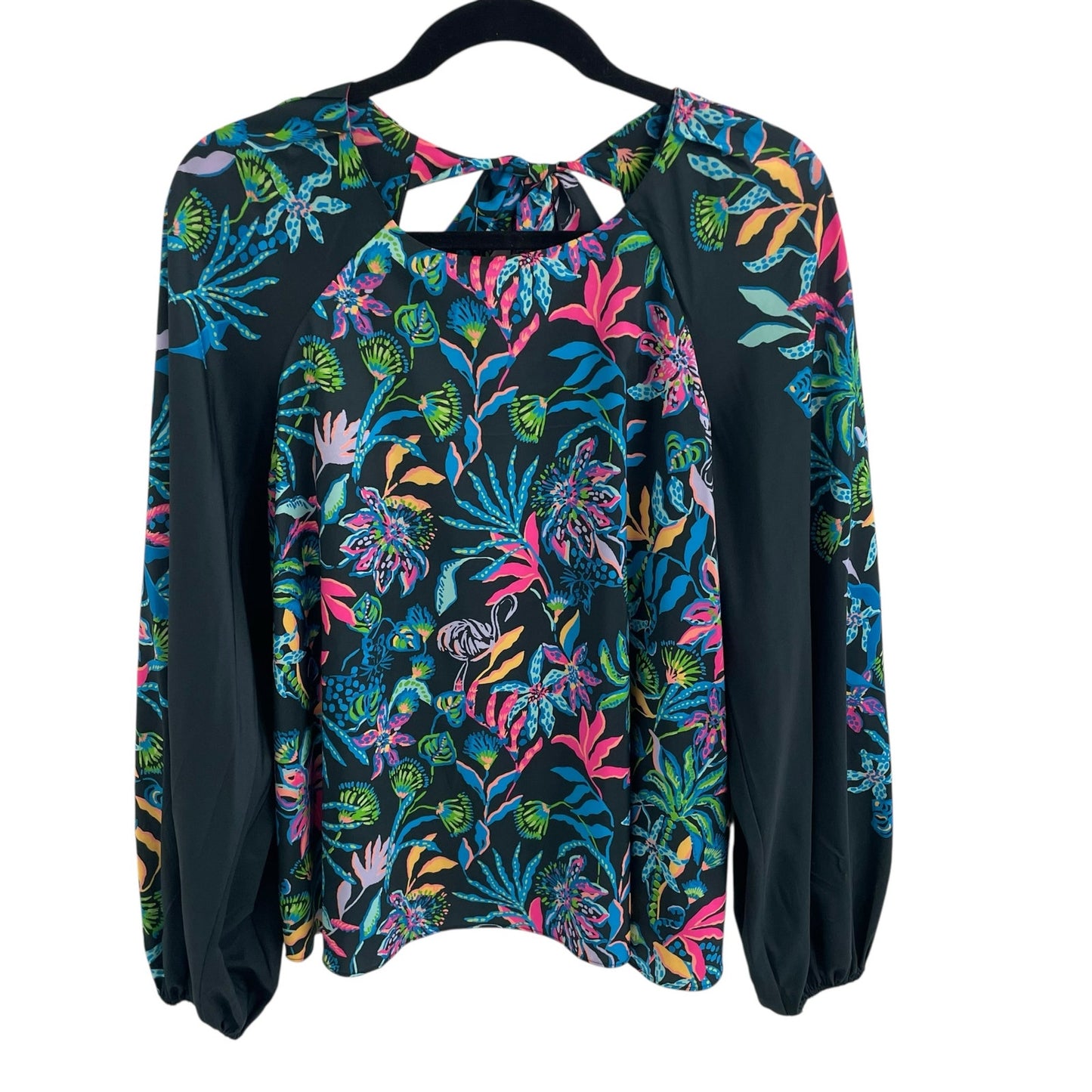 Lilly Pulitzer Onyx Paradise Glow Engineered Imani Long Sleeve Top Womens Medium