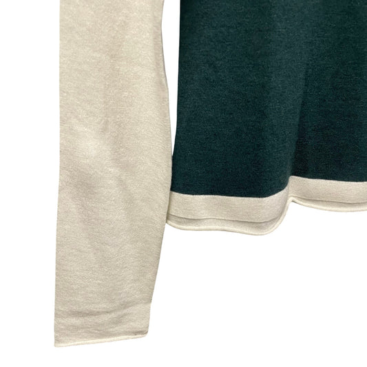 NWT Cuddle Up Cashmere Blend Long Sleeve Polo Top Forest Green Womens Small