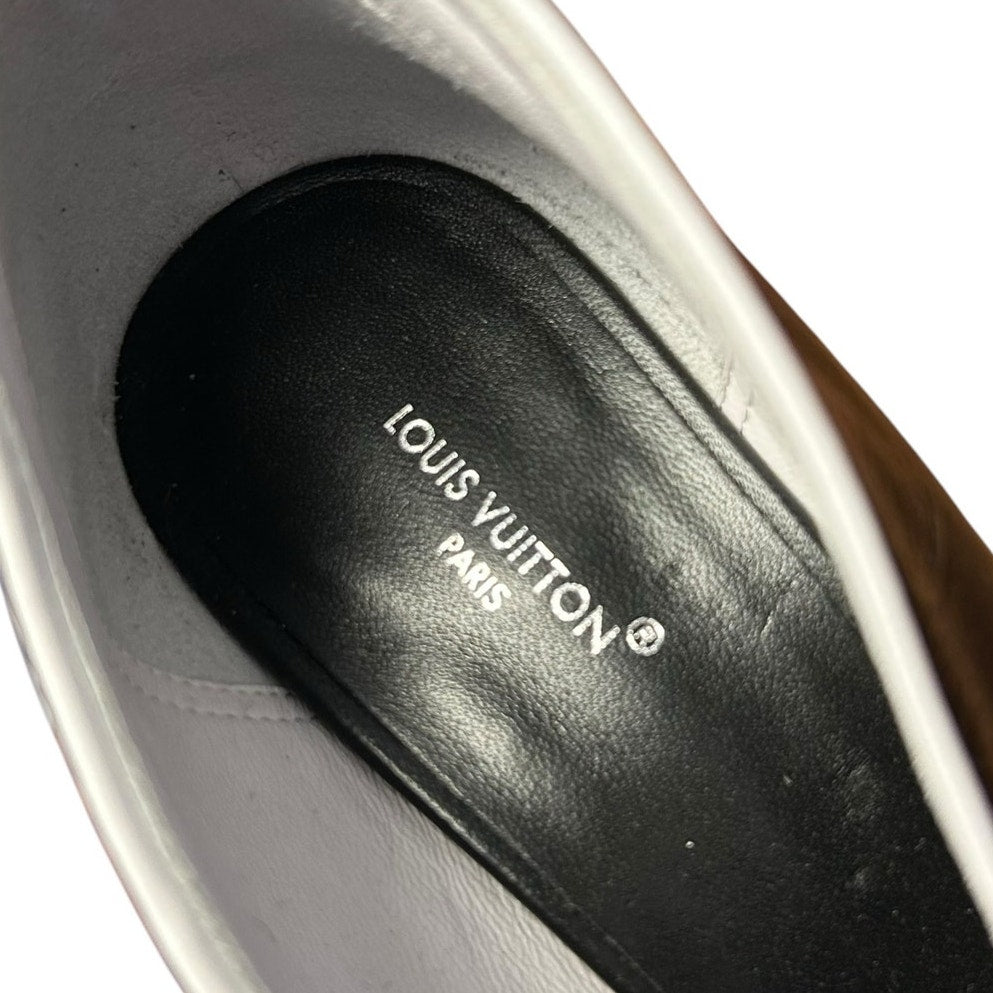 Louis Vuitton Black White Patent Leather Knot Pump Heels Womens 39 / US 9