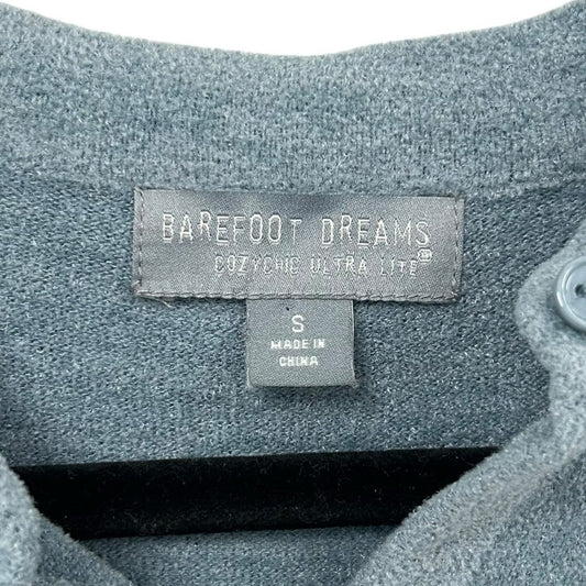 Barefoot Dreams CozyChic Ultra Lite Blue Cropped Short Sleeve Shirt Womens Small