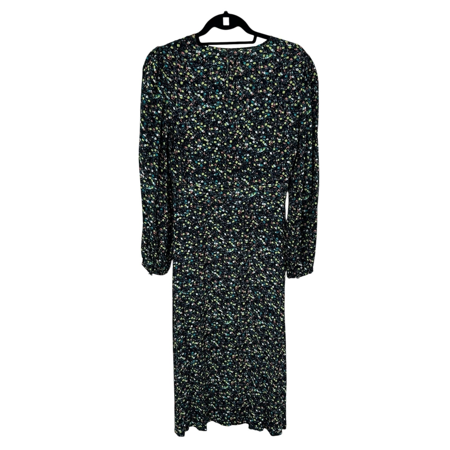 Jigsaw Green Multi Button Front Modern Ditsy Floral Print Tea Dress Womens US 6