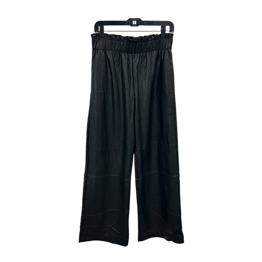 NWT Avec Les Filles Black Vegan Faux Leather Pull On Pants Womens Small