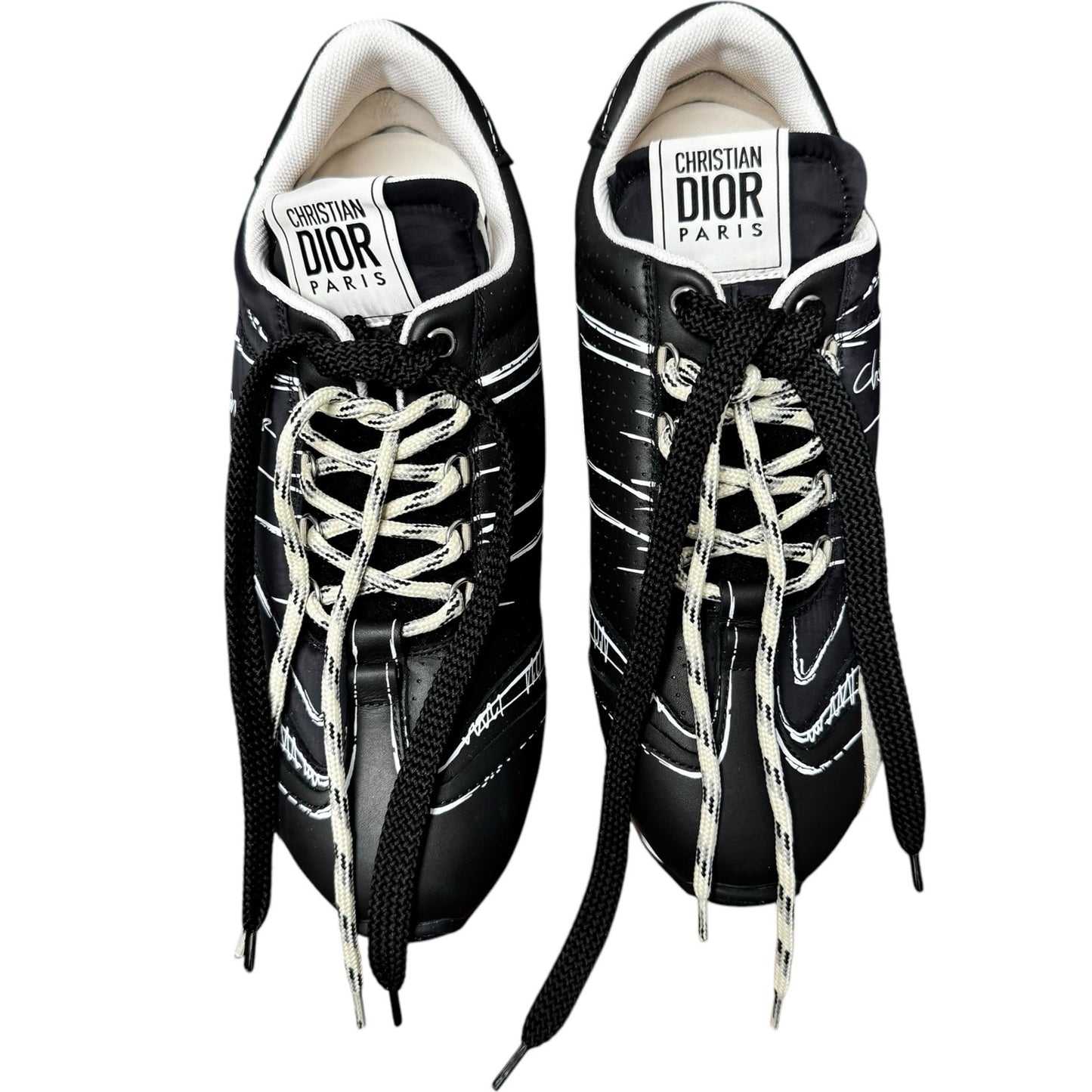 Christian Dior Black Calfskin D Sketch Sneaker Womens 9
