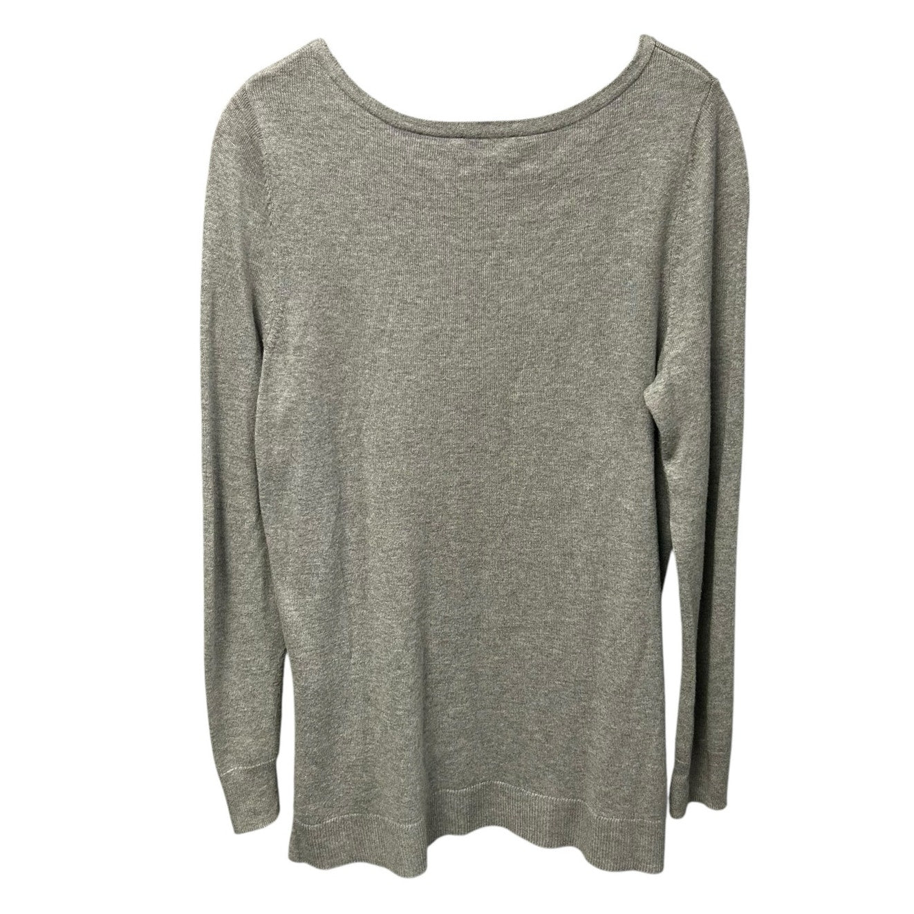 The Limited Gray Cream Dog Graphic Long Sleeve Pullover Sweater Womens Small