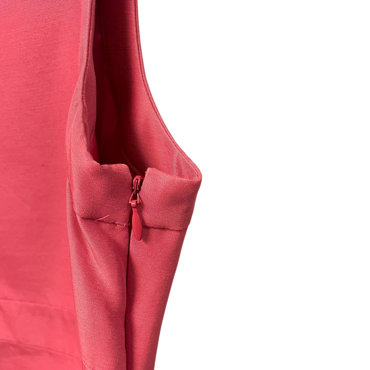 Valentino Sleeveless Scallop Accent Side Zip Dress Solid Pink Womens US 10