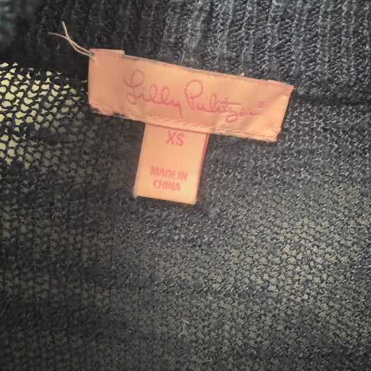 Lilly Pulitzer Open Front Navy Cardigan Sweater Womens XS