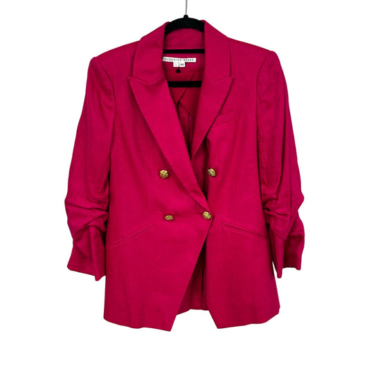 Veronica Beard Fuchsia Pink Linen Blend Hirsh Dickey Blazer Jacket Womens 4