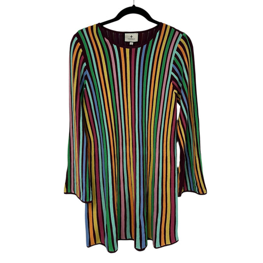 Tuckernuck Jewel Stripe Rainbow Stripe Knit Long Sleeve Amal Dress Womens XL