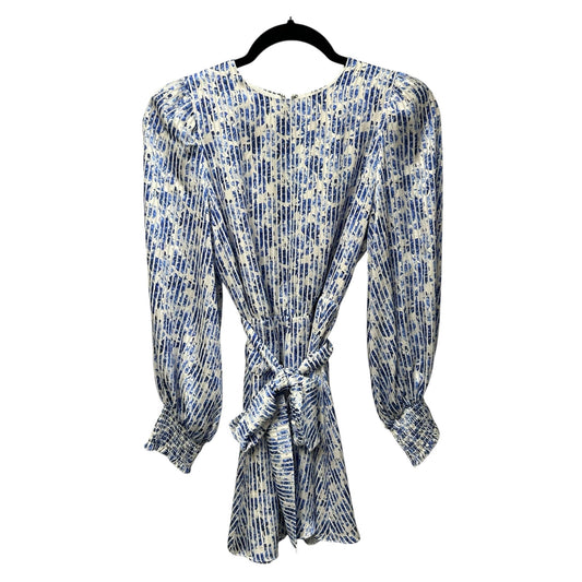 NWT Alice + Olivia Blue White Forget Me Not Antique Floral Molli Dress Womens 4