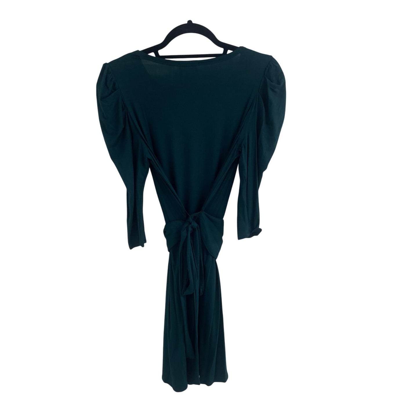 NWT Anthropologie Maeve Ceres Ruched Tie Waist Dress Dark Holly Green Size XS