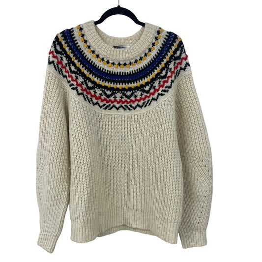 Isabel Marant Gillen Jumper Fair Isle Wool Knit Sweater Cream Multicolor Medium