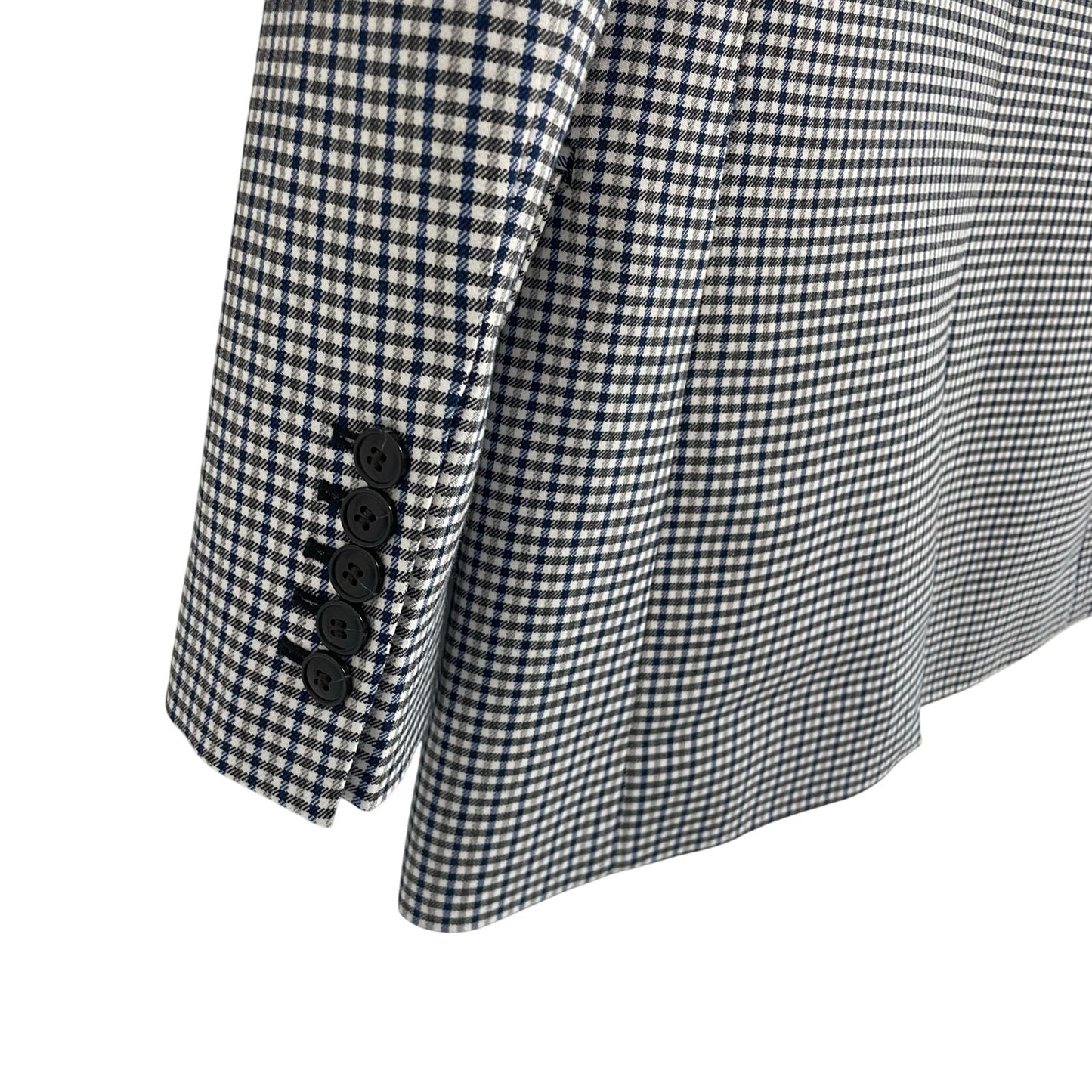 NWT Madewell The Kline Blazer Black Blue White Houndstooth Plaid Womens 0