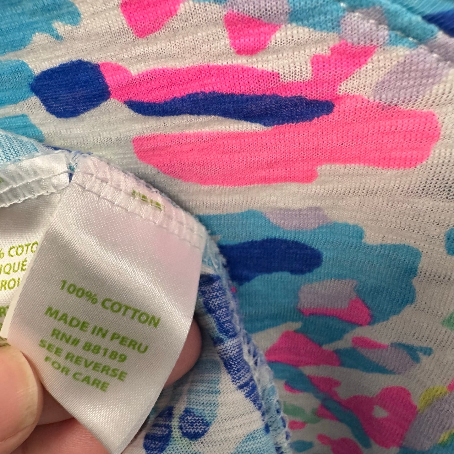 Lilly Pulitzer Short Sleeve V Neck Dive In T-Shirt Dress Womens X-Small
