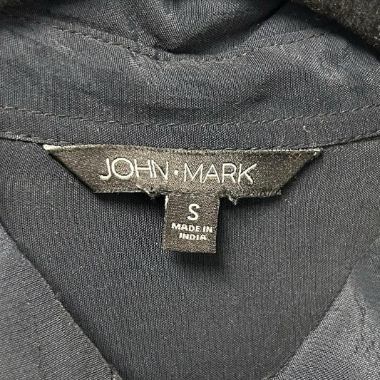 John Mark Orange Navy Floral Embroidered Long Sleeve Button Up Top Womens Small